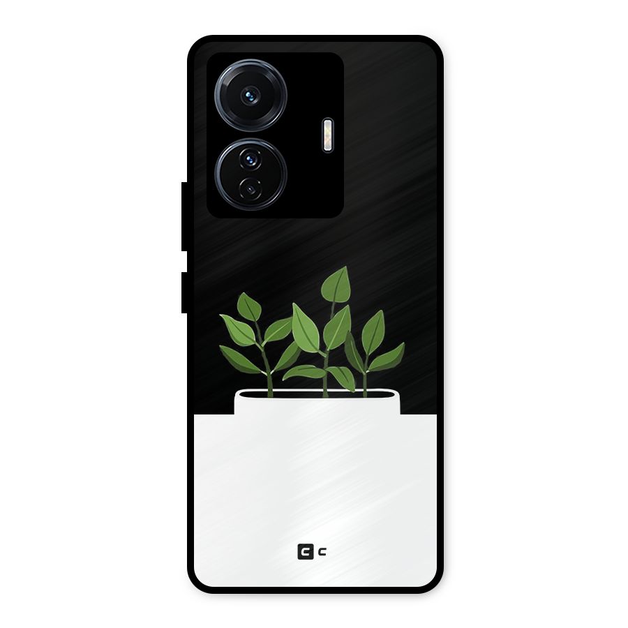 Beautiful Plant Pot Minimalistic Metal Back Case for iQOO Z6