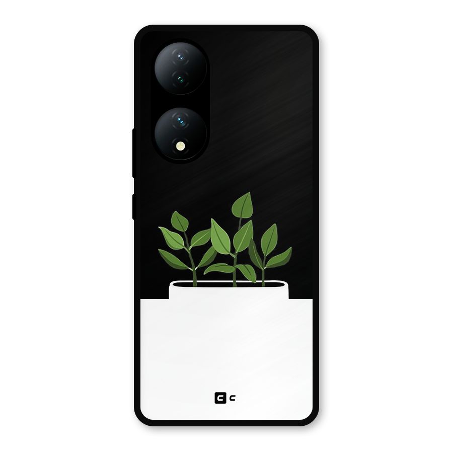 Beautiful Plant Pot Minimalistic Metal Back Case for iQOO Z7