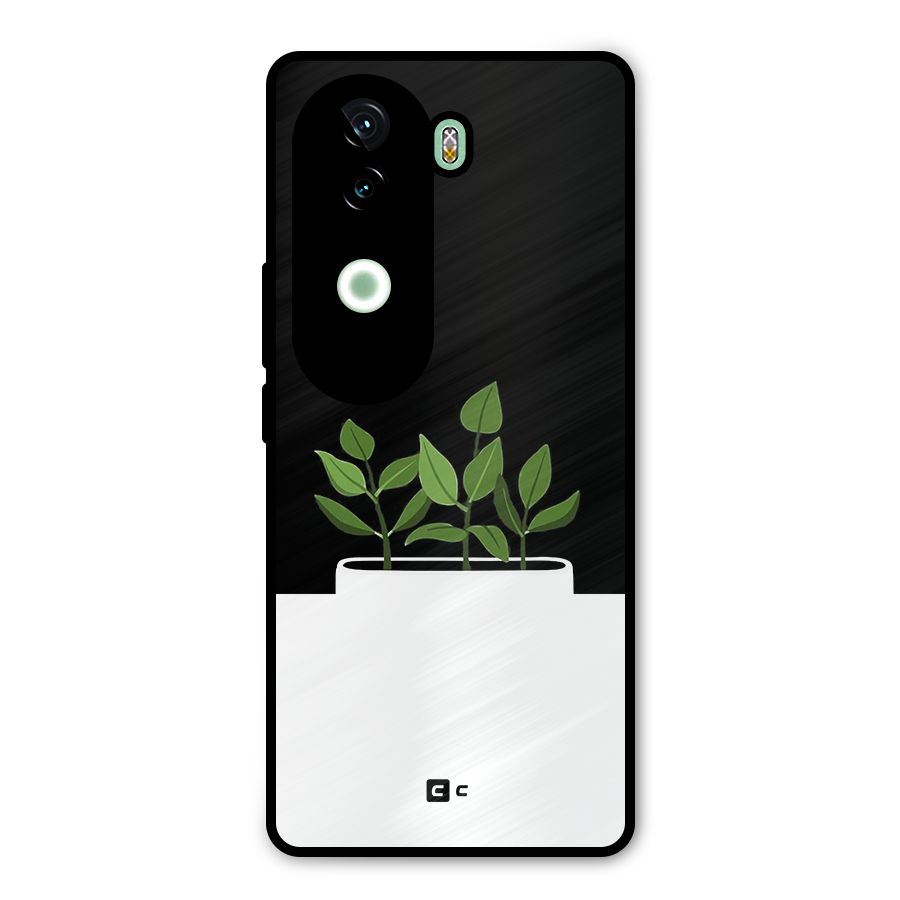 Beautiful Plant Pot Minimalistic Metal Back Case for iQOO Z9s