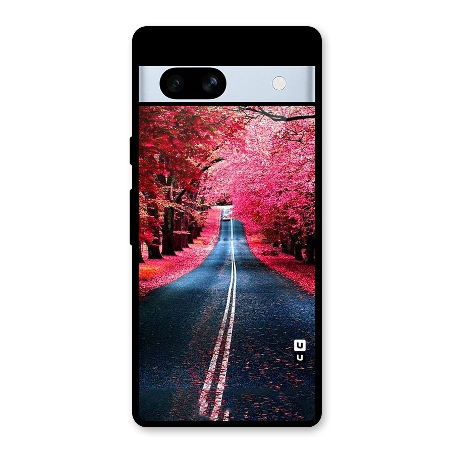 Beautiful Red Trees Glass Back Case for Google Pixel 7a