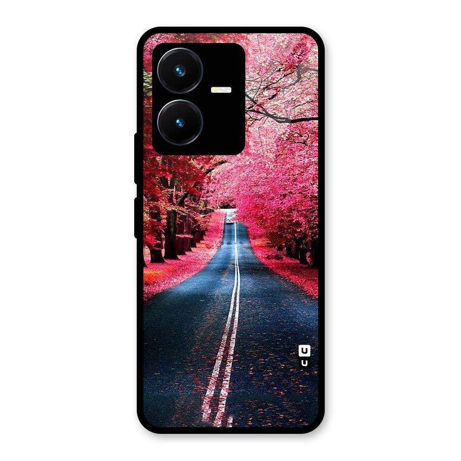 Beautiful Red Trees Glass Back Case for Vivo Y22s