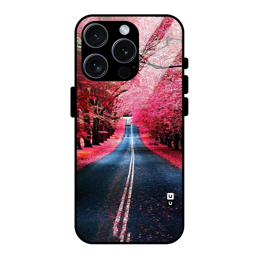Beautiful Red Trees Glass Back Case for iPhone 15 Pro