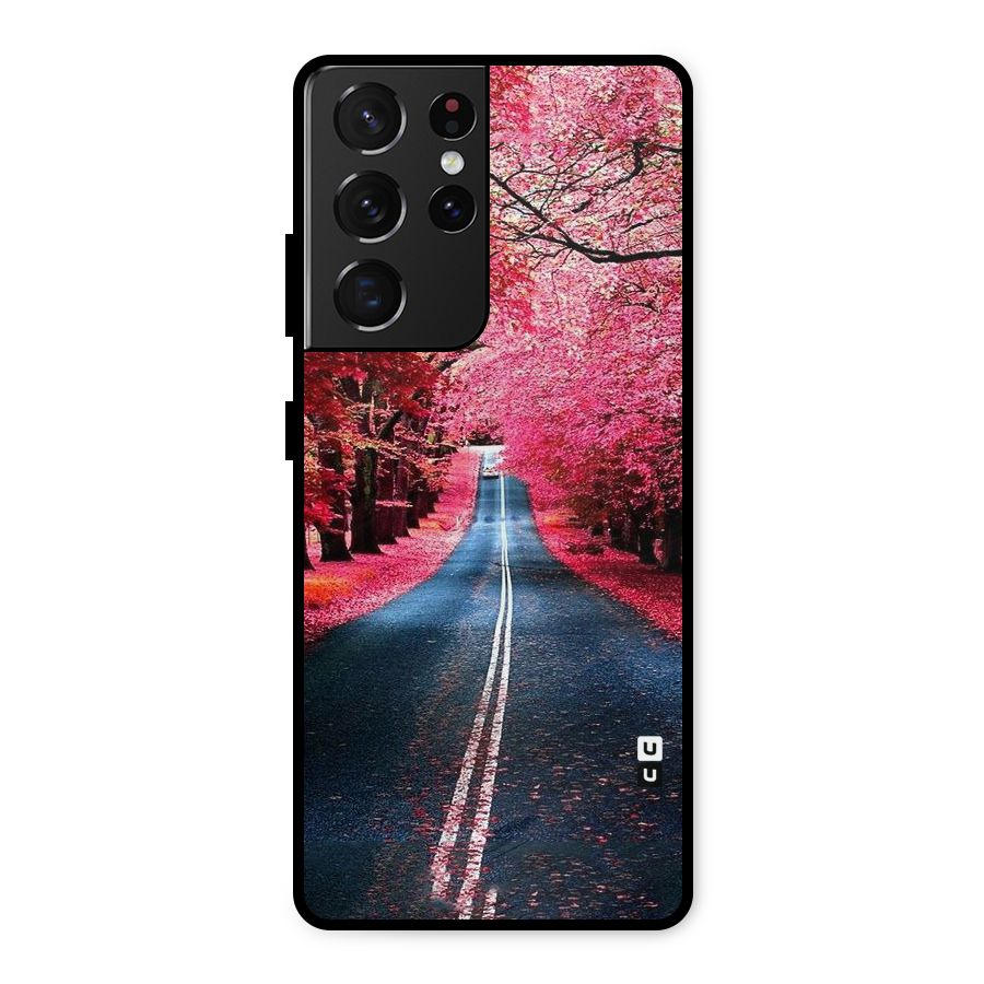 Beautiful Red Trees Metal Back Case for Galaxy S21 Ultra 5G