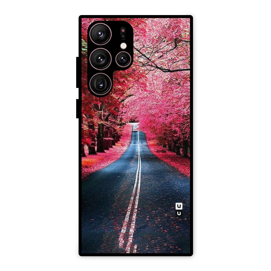 Beautiful Red Trees Metal Back Case for Galaxy S22 Ultra 5G