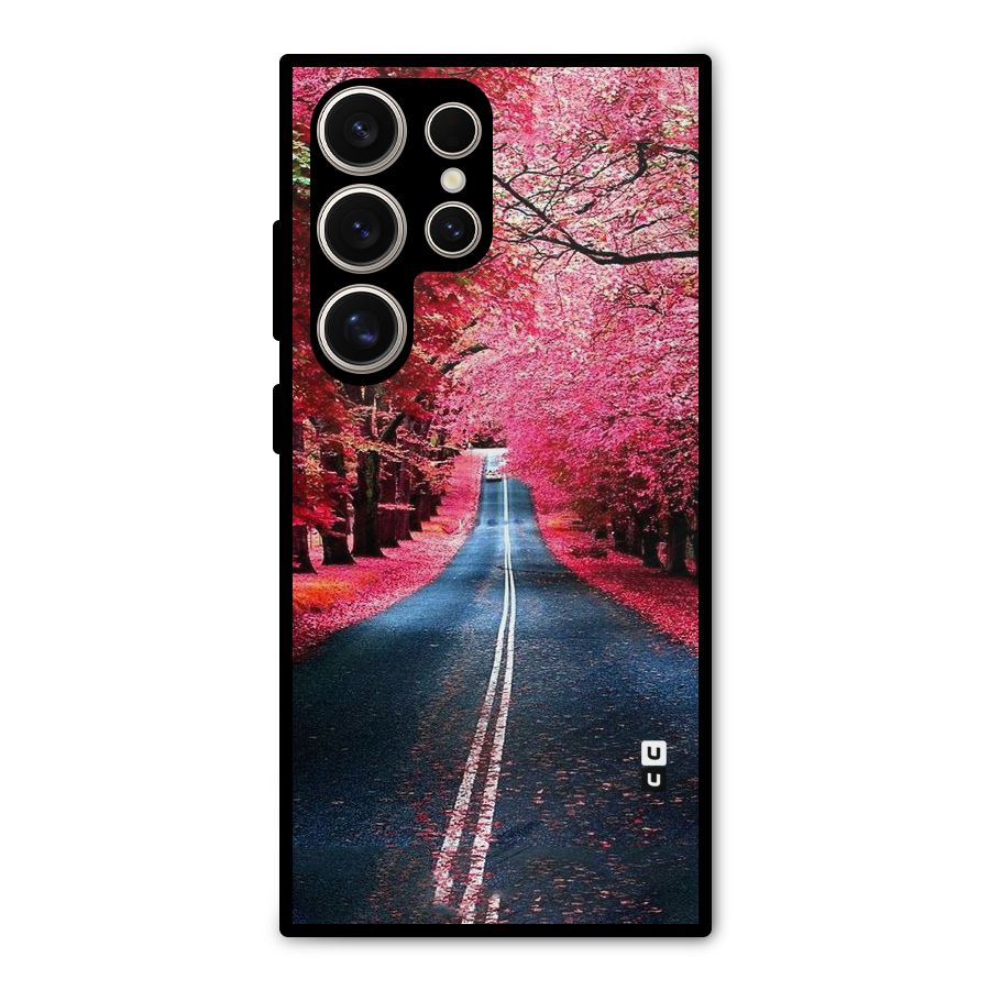Beautiful Red Trees Metal Back Case for Galaxy S24 Ultra