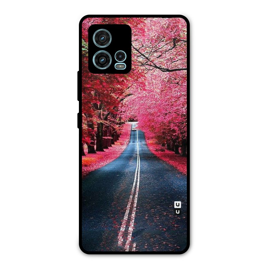 Beautiful Red Trees Metal Back Case for Moto G72