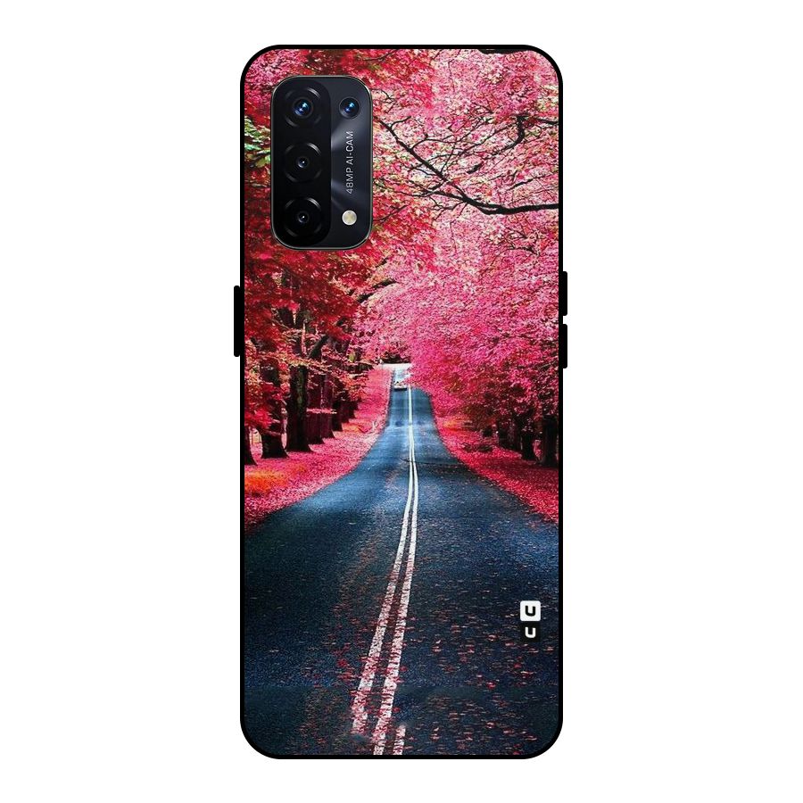 Beautiful Red Trees Metal Back Case for Oppo A74 5G