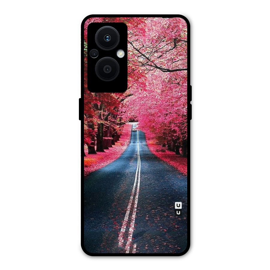 Beautiful Red Trees Metal Back Case for Oppo F21 Pro 5G