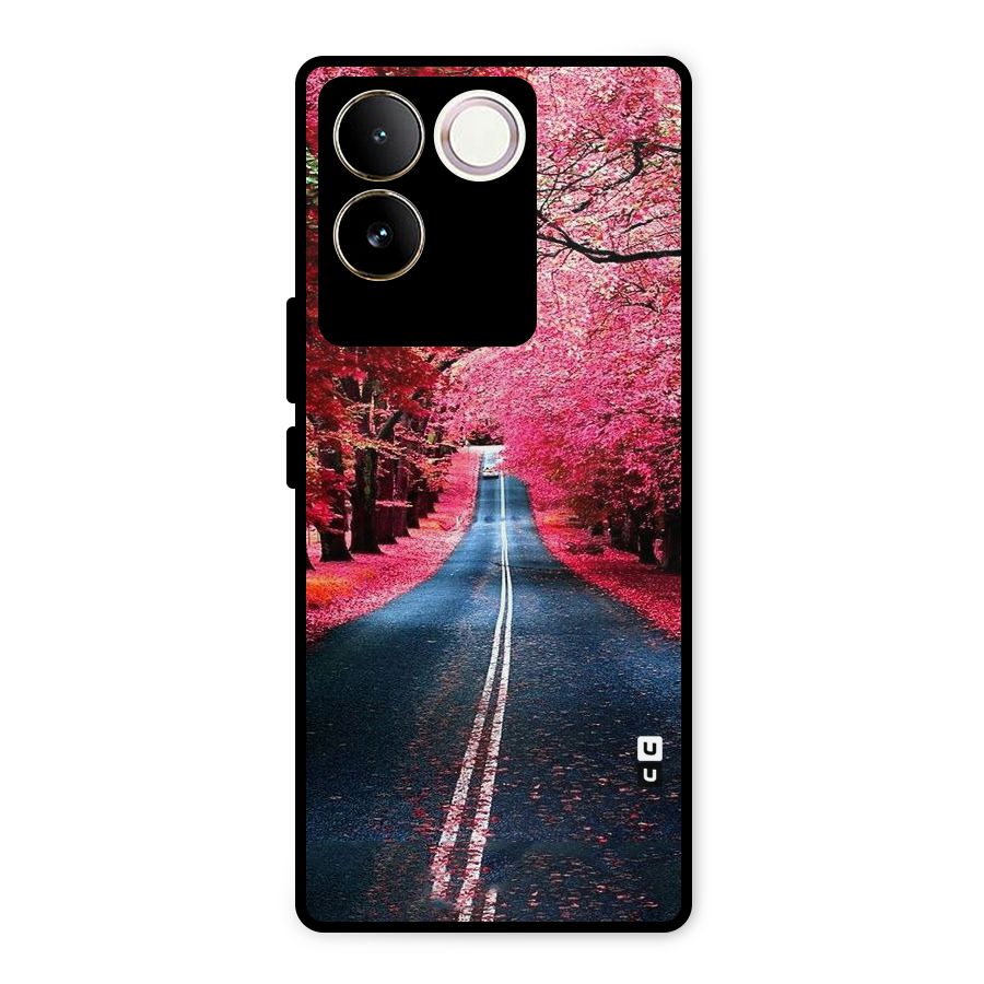 Beautiful Red Trees Metal Back Case for Vivo T2 Pro