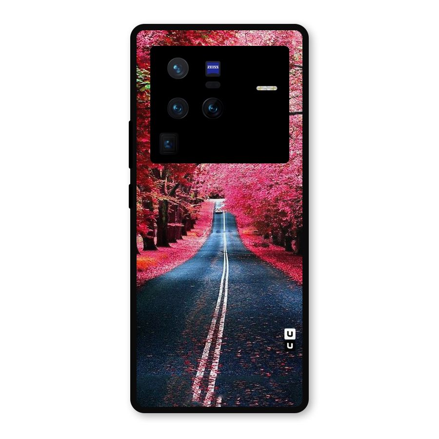 Beautiful Red Trees Metal Back Case for Vivo X80 Pro