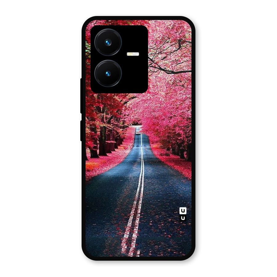 Beautiful Red Trees Metal Back Case for Vivo Y22s