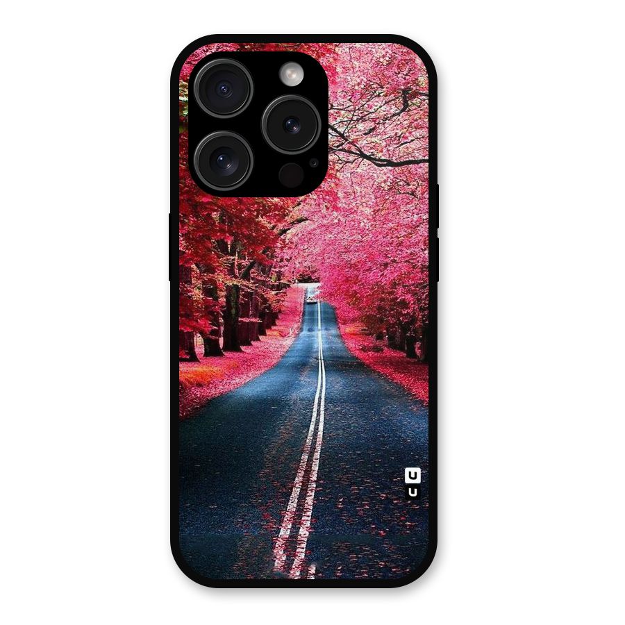 Beautiful Red Trees Metal Back Case for iPhone 15 Pro