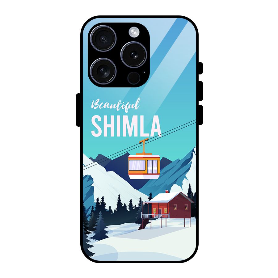 Beautiful Shimla Glass Back Case for iPhone 15 Pro