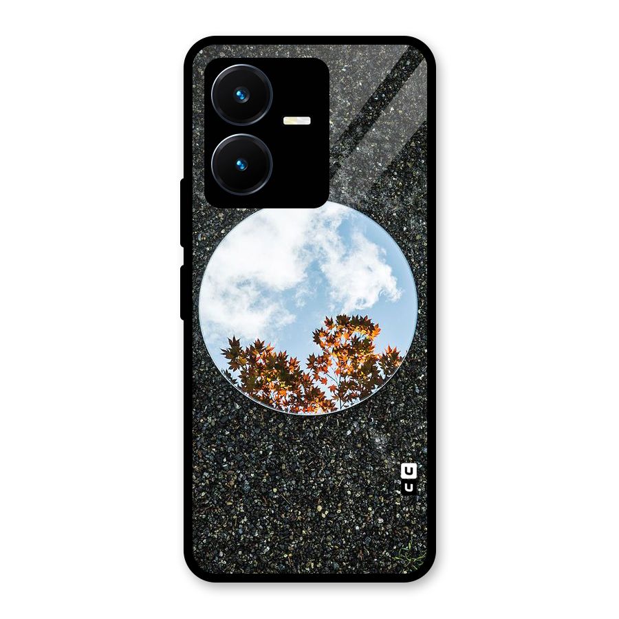 Beautiful Sky Leaves Glass Back Case for Vivo Y22s