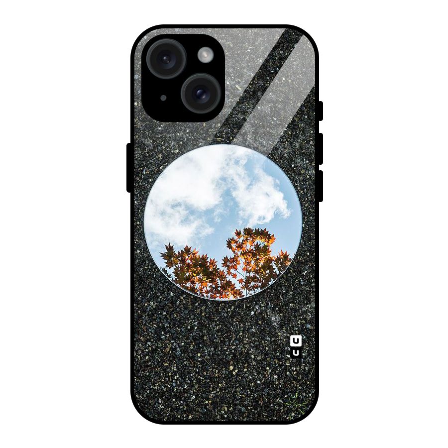 Beautiful Sky Leaves Glass Back Case for iPhone 15