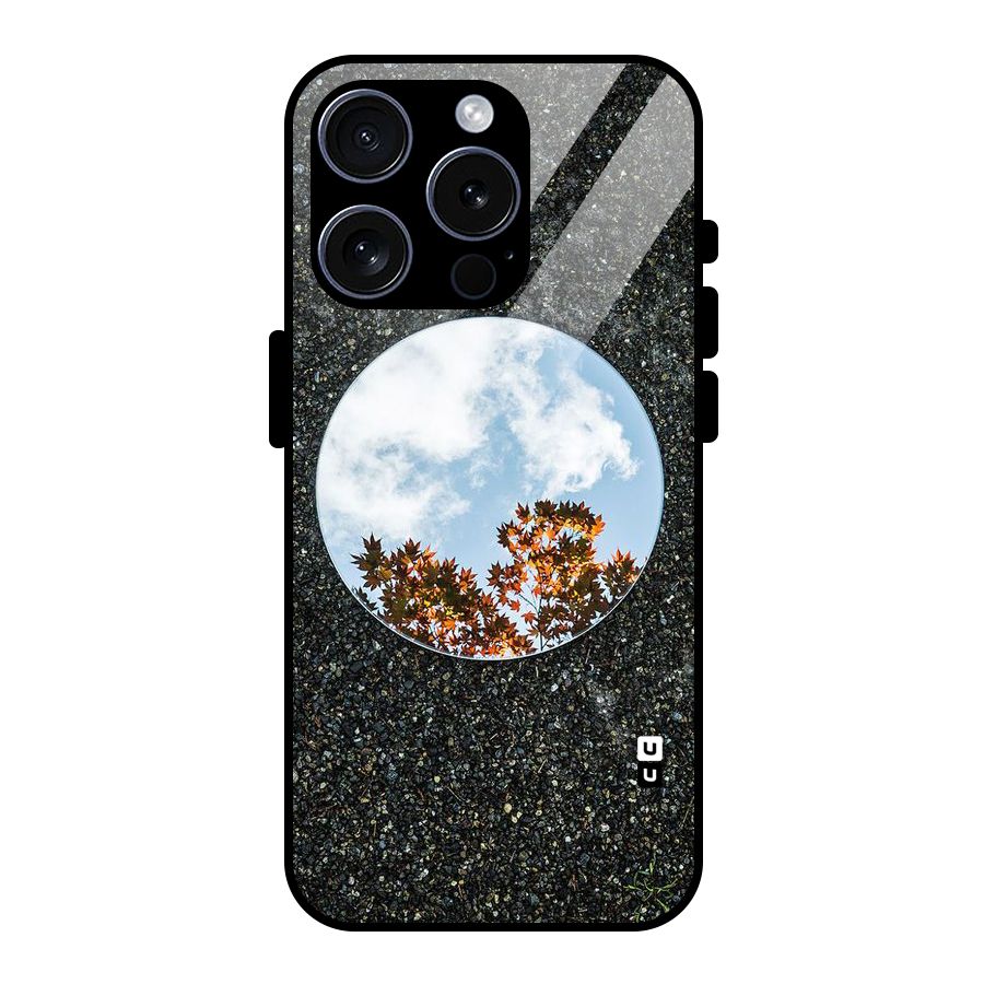 Beautiful Sky Leaves Glass Back Case for iPhone 15 Pro
