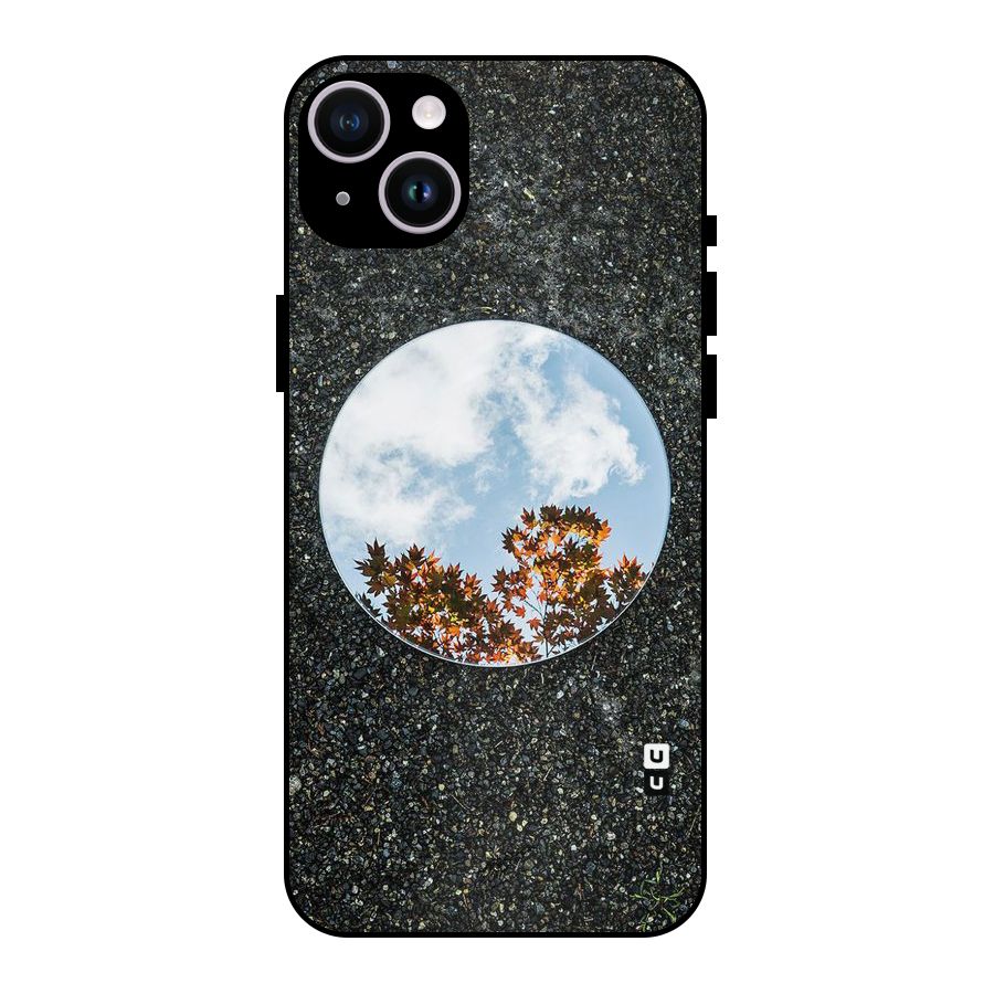 Beautiful Sky Leaves Metal Back Case for iPhone 14 Plus