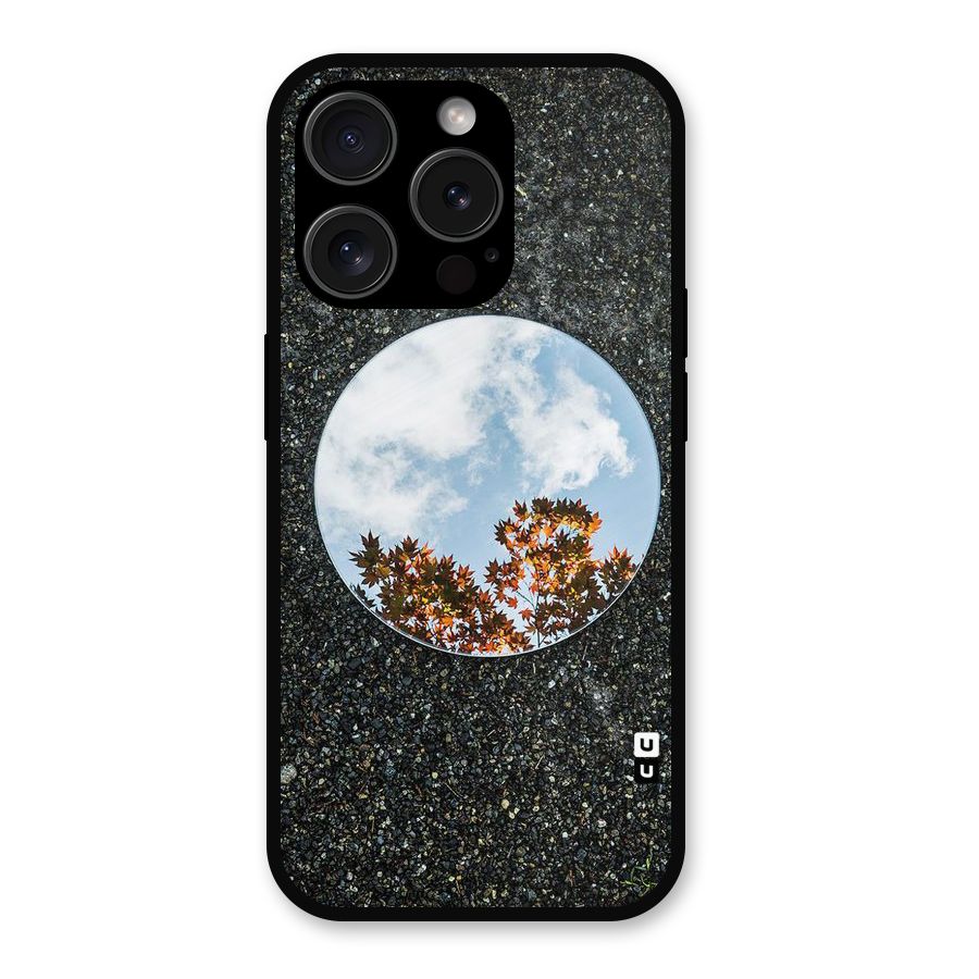Beautiful Sky Leaves Metal Back Case for iPhone 15 Pro