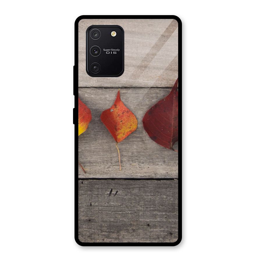 Beautiful Wood Leafs Glass Back Case for Galaxy S10 Lite