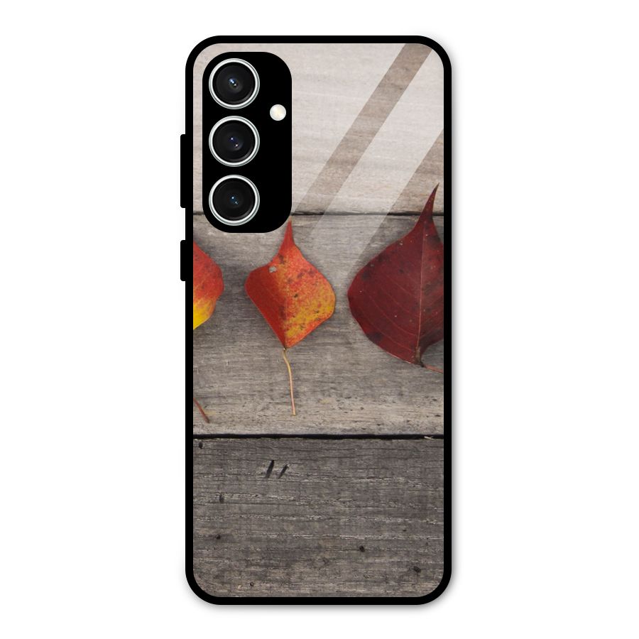 Beautiful Wood Leafs Glass Back Case for Galaxy S23 FE