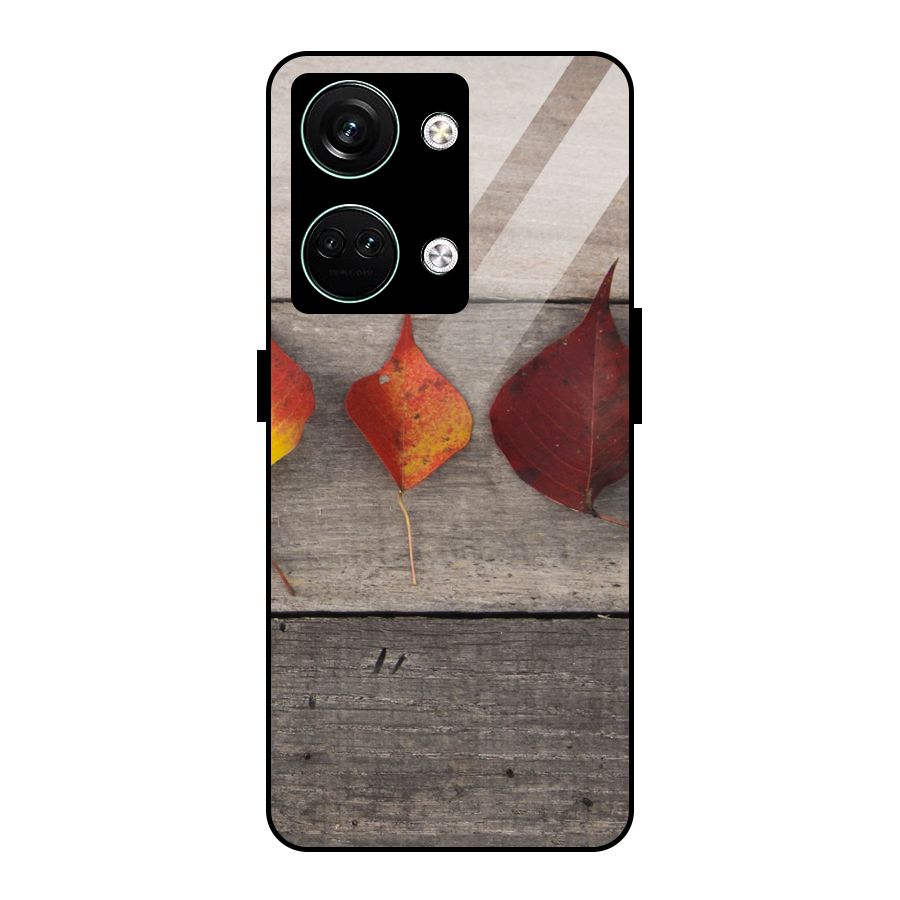 Beautiful Wood Leafs Glass Back Case for Oneplus Nord 3