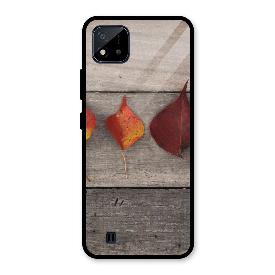 Beautiful Wood Leafs Glass Back Case for Realme C11 2021