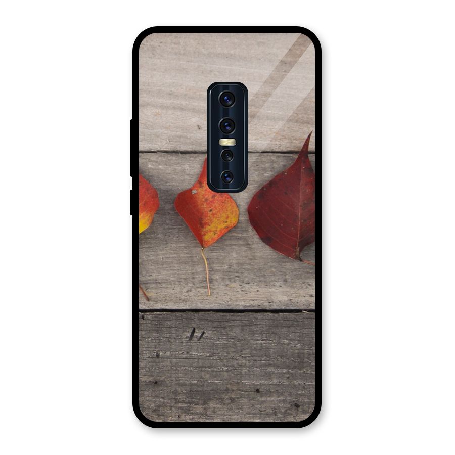 Beautiful Wood Leafs Glass Back Case for Vivo V17 Pro