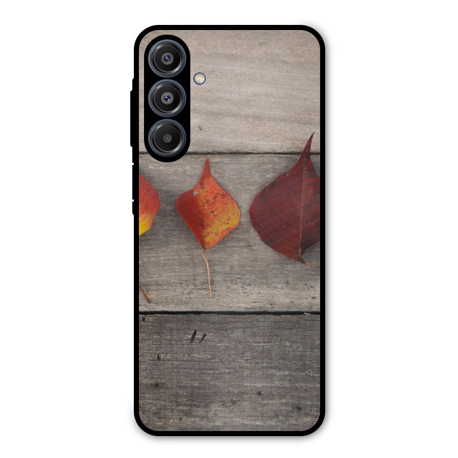 Beautiful Wood Leafs Metal Back Case for Galaxy A16 5G