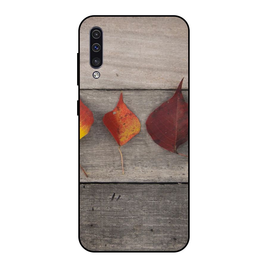 Beautiful Wood Leafs Metal Back Case for Galaxy A30s