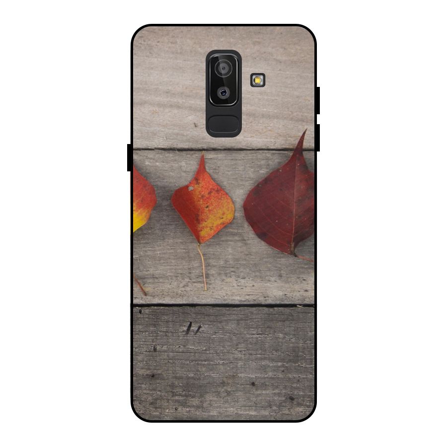 Beautiful Wood Leafs Metal Back Case for Galaxy J8