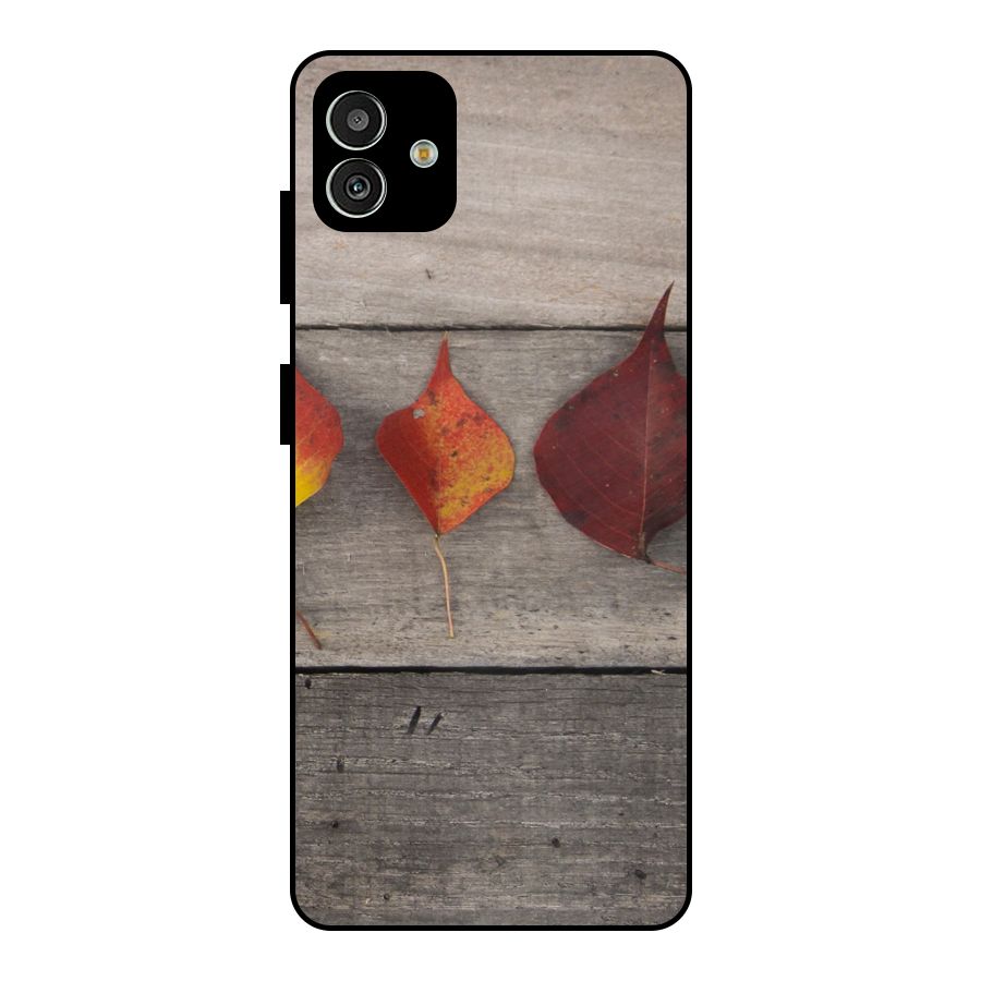Beautiful Wood Leafs Metal Back Case for Galaxy M13 5G
