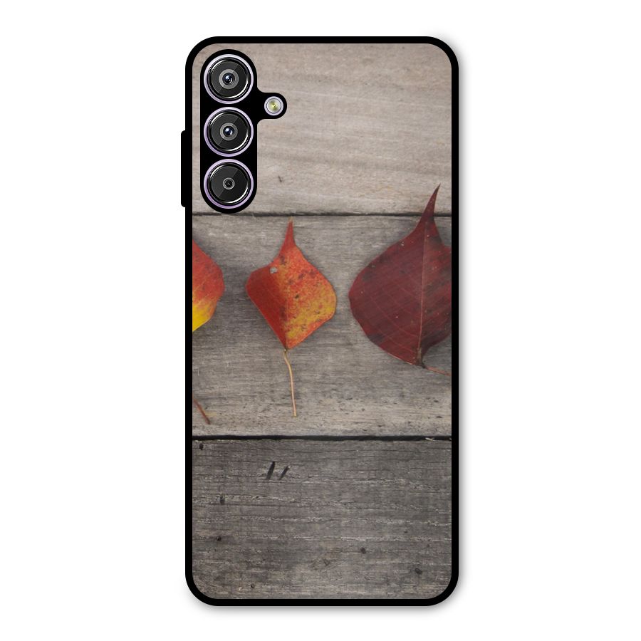 Beautiful Wood Leafs Metal Back Case for Galaxy M15
