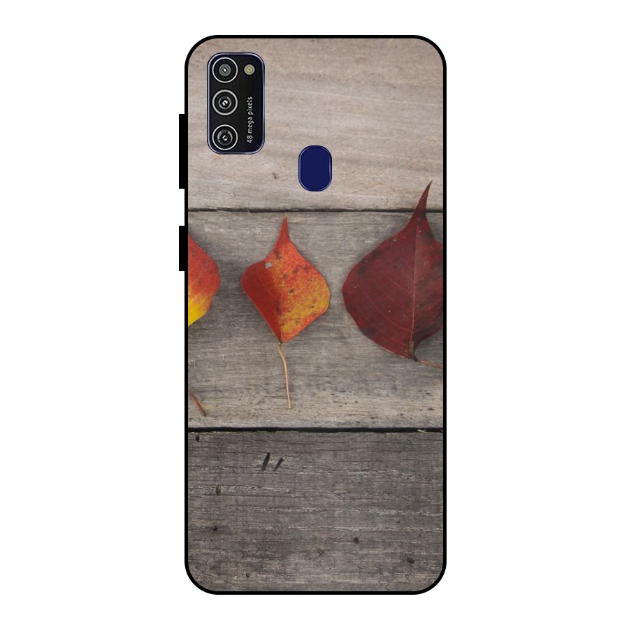 Beautiful Wood Leafs Metal Back Case for Galaxy M21