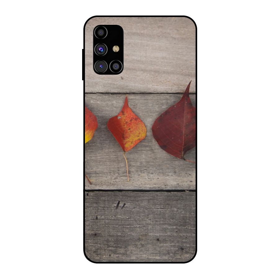 Beautiful Wood Leafs Metal Back Case for Galaxy M31s