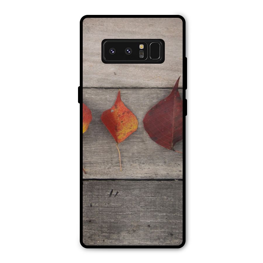 Beautiful Wood Leafs Metal Back Case for Galaxy Note 8