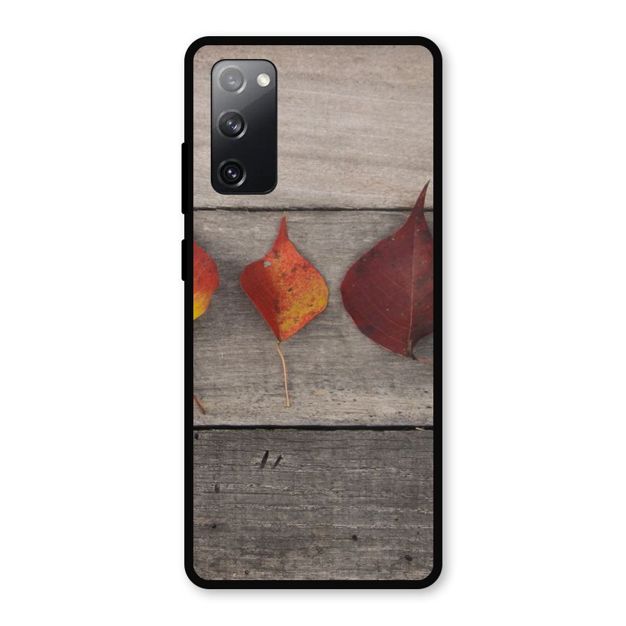 Beautiful Wood Leafs Metal Back Case for Galaxy S20 FE 5G