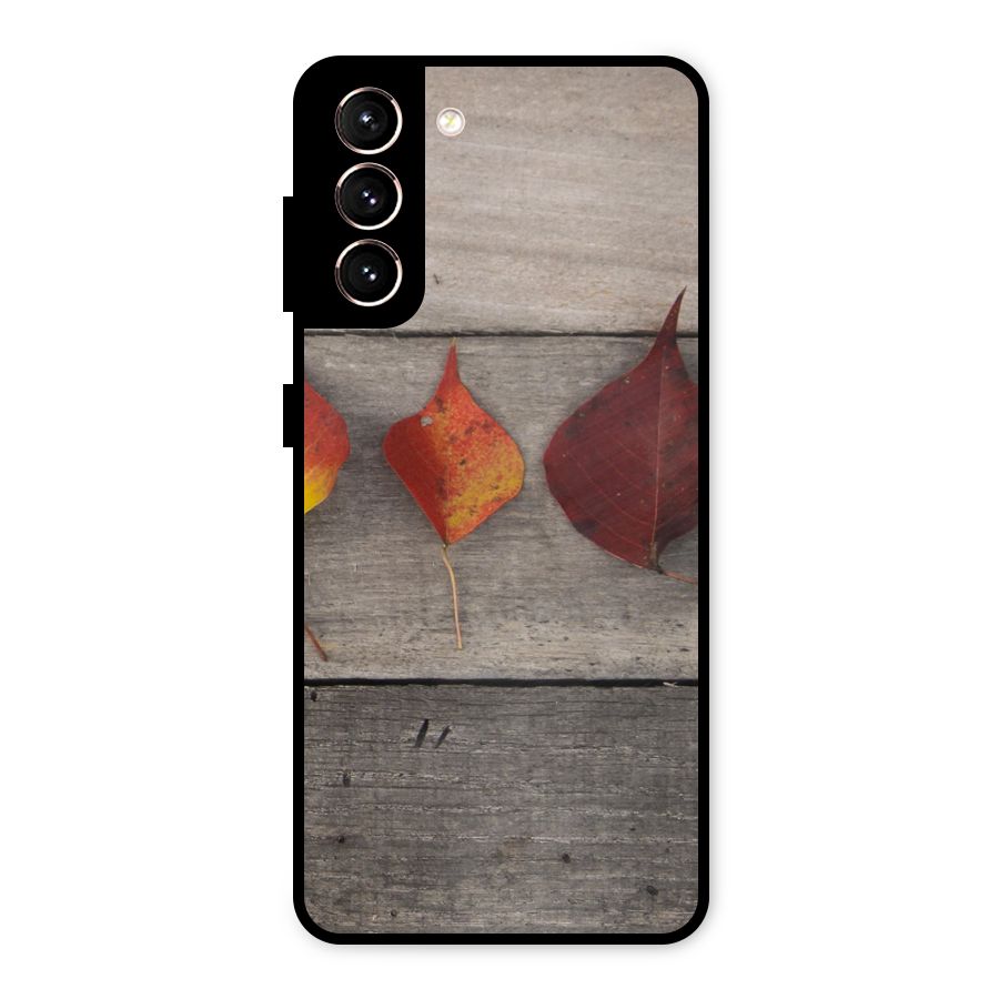 Beautiful Wood Leafs Metal Back Case for Galaxy S21 5G