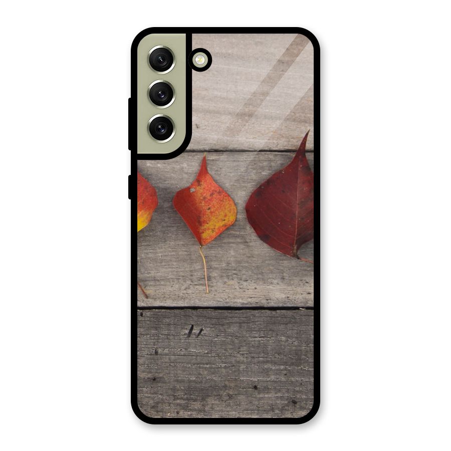 Beautiful Wood Leafs Metal Back Case for Galaxy S21 FE 5G (2023)