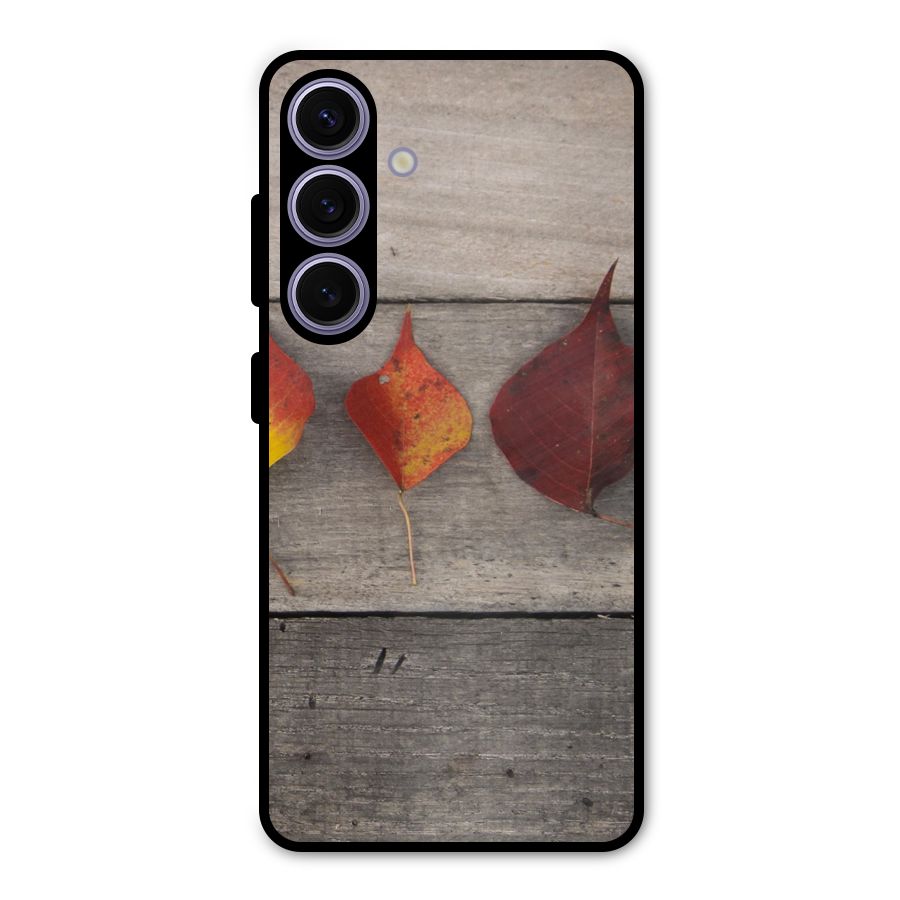 Beautiful Wood Leafs Metal Back Case for Galaxy S24