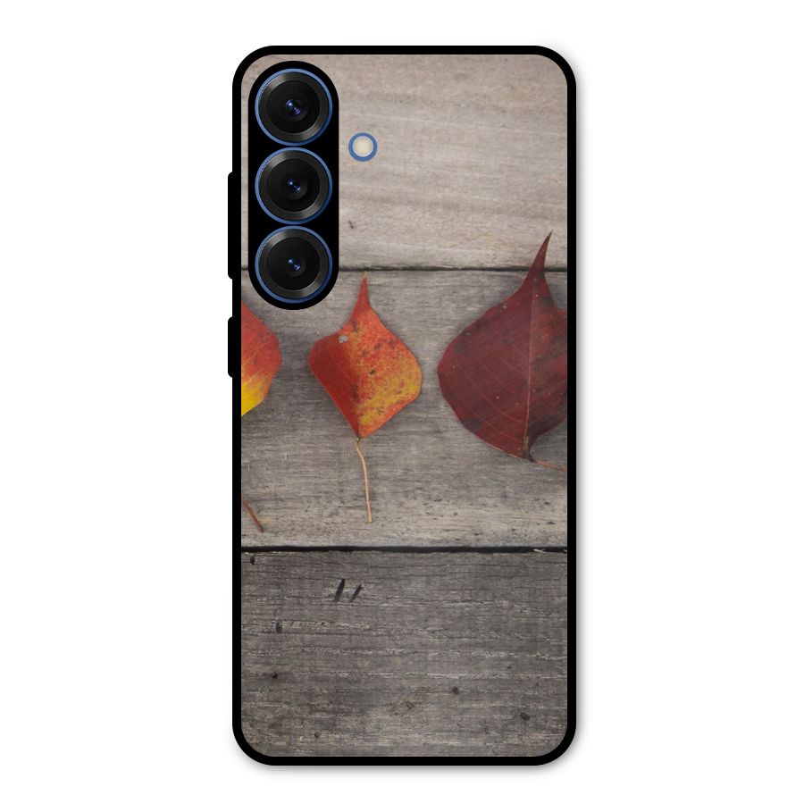 Beautiful Wood Leafs Metal Back Case for Galaxy S25