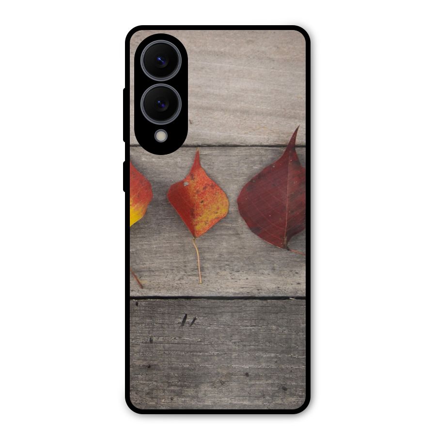Beautiful Wood Leafs Metal Back Case for Galaxy S25 Edge