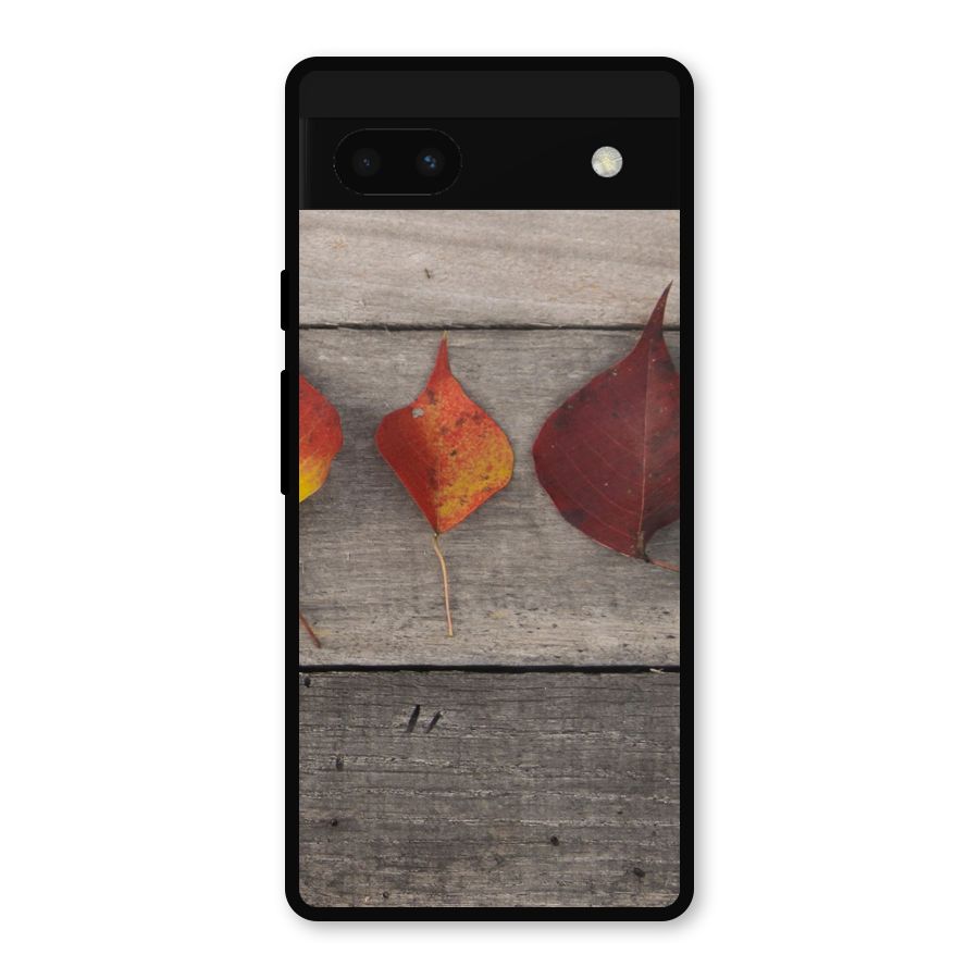 Beautiful Wood Leafs Metal Back Case for Google Pixel 6a