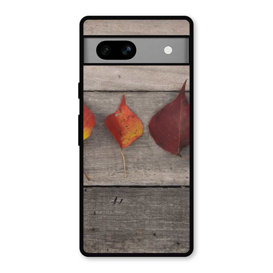 Beautiful Wood Leafs Metal Back Case for Google Pixel 7a