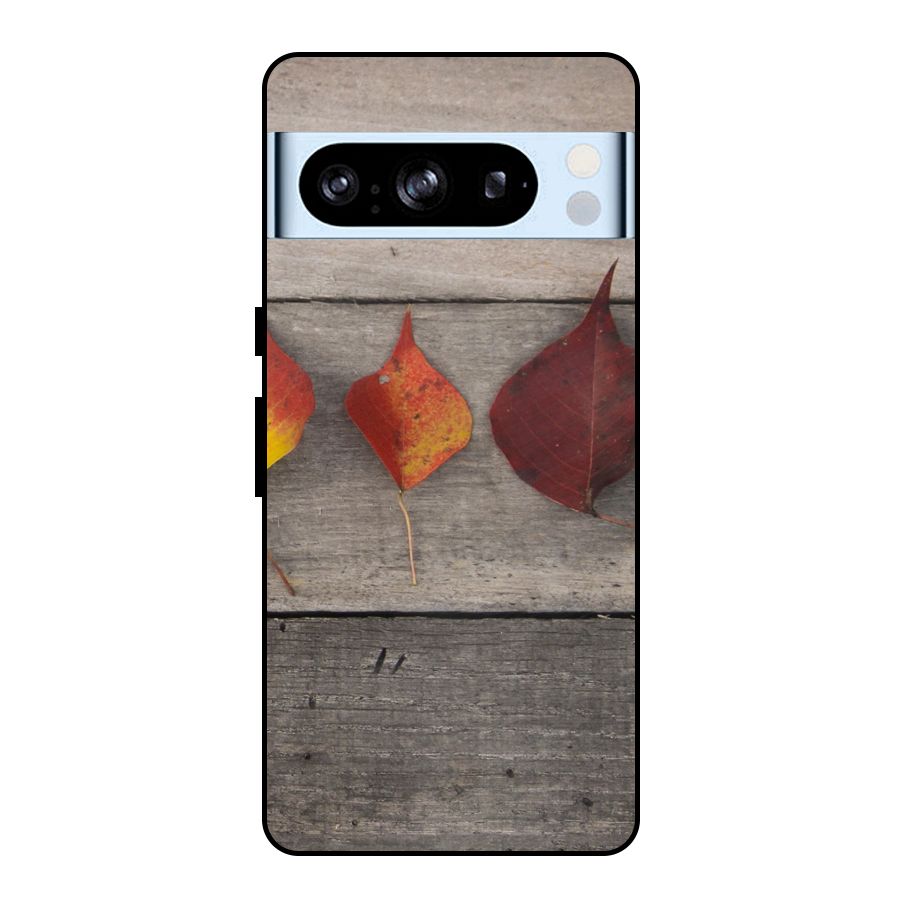 Beautiful Wood Leafs Metal Back Case for Google Pixel 8 Pro