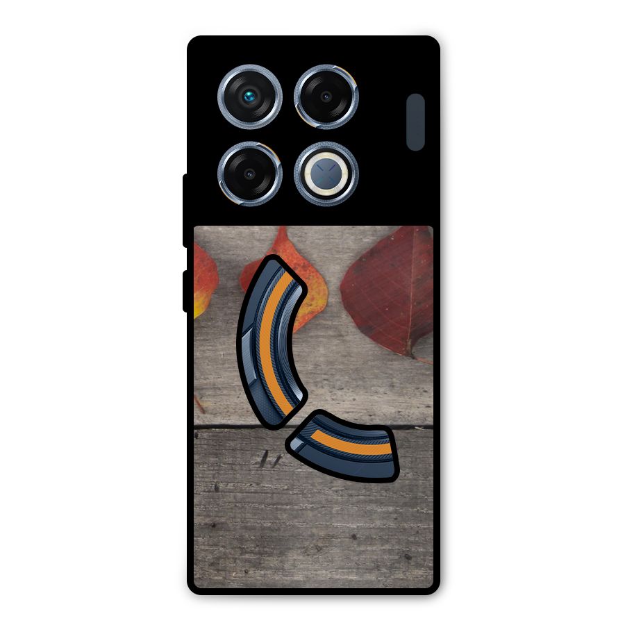 Beautiful Wood Leafs Metal Back Case for Infinix GT 20 Pro