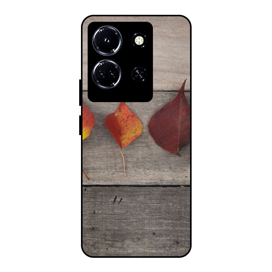 Beautiful Wood Leafs Metal Back Case for Infinix Note 30 5G