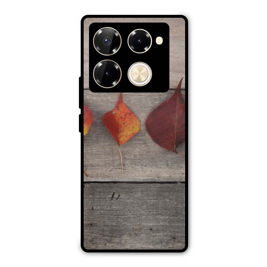 Beautiful Wood Leafs Metal Back Case for Infinix Note 40 Pro