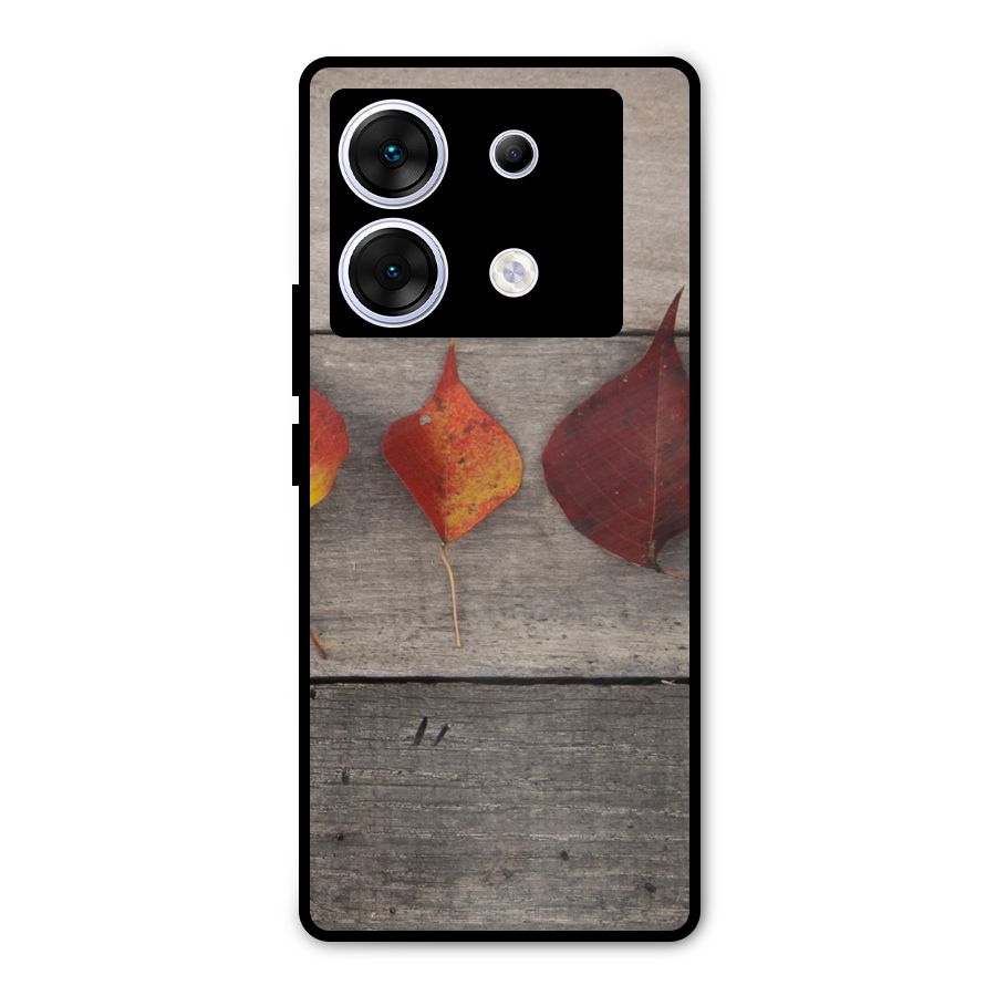 Beautiful Wood Leafs Metal Back Case for Infinix Zero 30 5G
