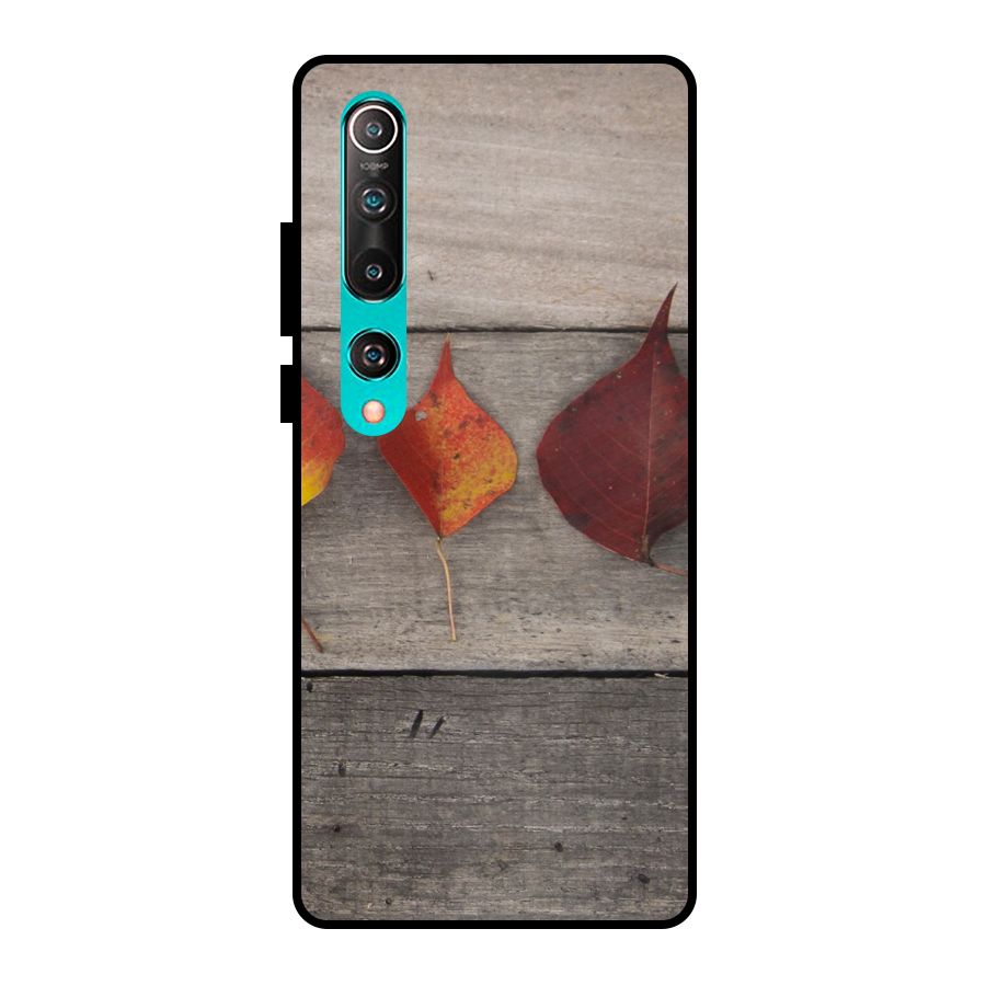 Beautiful Wood Leafs Metal Back Case for Mi 10