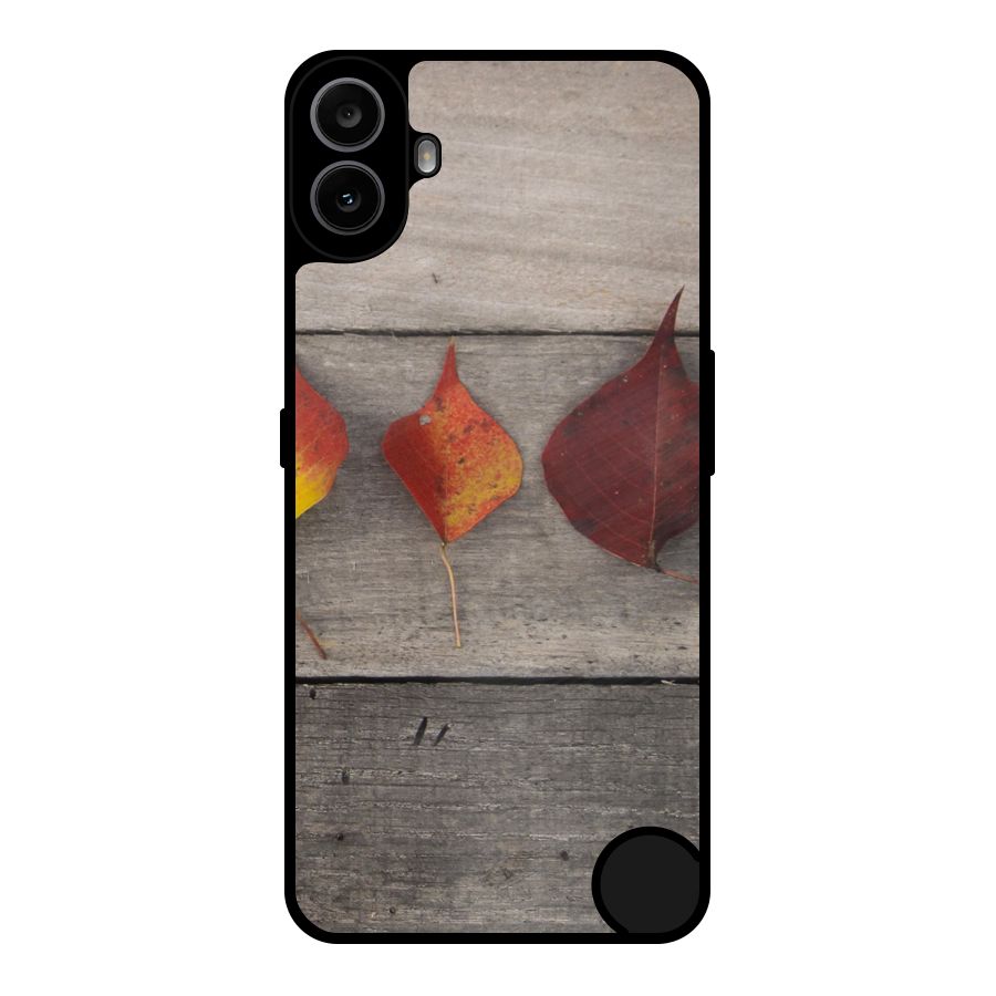 Beautiful Wood Leafs Metal Back Case for Nothing CMF Phone 1